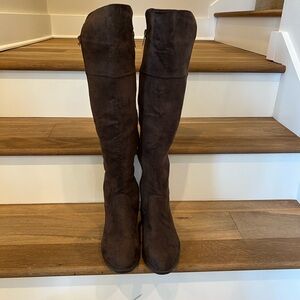 Brown Fabric Suede Women's Knee-High Boots size 8 NWT